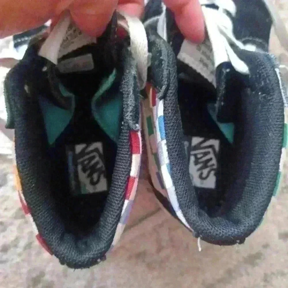 Vans Kids Sneakers - Black and Multicolor Checkered - Picture 11 of 15